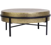 Mesa de café tapa bronce y patas de metal en negro negro.giner y colomer 37x82x82