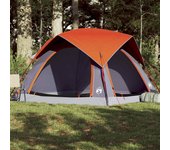 Tienda de campaña para 4 personas impermeable gris y naranja v6927 unico / naranja