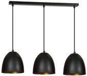 Regleta de techo jonix 3 luces con pantalla negra y dorada 3xe27