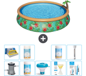 Paquete de piscina - bestway - alrededor - 457x457x84 cm + accesorios