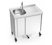 Fricosmos-fregadero autónomo con una cubeta y escurridor derecha 800x500x850 mm