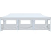 Carpa de fiestas pop-up plegable con 5 paredes blanco 3x9 m