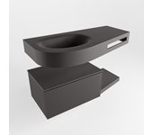 Mondiaz riva 100cm mueble bajo para lavabo repisa dark grey 1 cajón. lavabo izquierda sin orificios dark grey