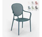 Silla de comedor moderna para bar, restaurante y cocina al aire libre en polipropileno clara