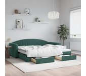 Maison exclusive - sofá cama nido con cajones terciopelo verde oscuro 90x200 cm