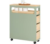 Armario de baño estrecho estantería para nichos móvil estrecho con 1 bandeja y 3 cajones color blanco y madera 65 x 24 x 82 cm bzr54-gr sobuy es