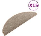 Alfombras de peldaños escalera 15 uds | alfombras de escalera | tapetes de escalera gris y marrón 65x21x4 cm cfw310778
