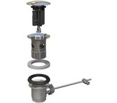 Residuos para fregadero y bidet kinoko tapón de acero inoxidable d. 36,5 mm