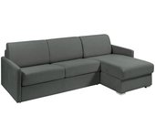 Sofá cama esquinero tipo italiano y reversible de tela gris - capacidad para 140 cm - colchón de 18 cm - calife