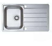 18/10 fregadero de acero inoxidable satinado, línea 1 tanque, 1 drenante, l86cm, auto drenaje