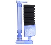 Bomba de aire con filtro para acuario, bomba de oxígeno bioquímico con esponja para suministros para mini peceras (xy-2883 (negro))