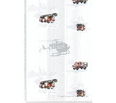 Papel pintado camiones de bomberos rojo y gris claro - 53 cm x 10,05 m - a.s. création
