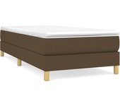 Cama individual | cama para adultos | estructura de cama box spring tela marrón 90x200 cm cfw530337