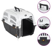 Vidaxl transportín de mascota puerta metal polipropileno 48x31,5x31 cm