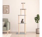Vidaxl rascador para gatos con postes de sisal gris claro 183 cm