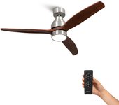 Mellerware - ventilador de techo con mando a distancia brizy bright 45w | lámpara potente | silencioso | 3 aspas | 6 velocidades | refrigeración led