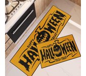 Juego de 2 tapetes y felpudos de cocina de halloween, tapetes de cocina de halloween aterradores, felpudo-50*80+50*150cm