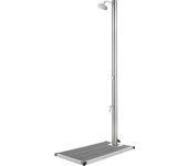 Vidaxl ducha de jardín con base gris 220 cm acero inoxidable