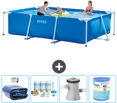 Paquete de piscina - intex - rectángulo - 300x200x75 cm + accesorios a148