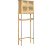 Mueble de bambú sobre inodoro 2 puertas kleankin 60x23x173 cm natural