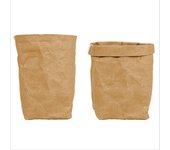 Bolsa de almacenamiento multifuncional, lavable, gruesa, reciclable, de papel marrón, de gran capacidad (extra grande)