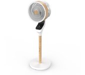 Ventilador pie bizancio blanco/haya 50w 3velocidades