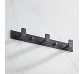 Perchero de pared con gancho para toallas, juego de 3 ganchos, accesorios de baño, montaje en pared, acero inoxidable 304, negro mate