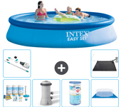 Paquete de piscina - intex - alrededor - 396x396x84 cm + accesorios a727