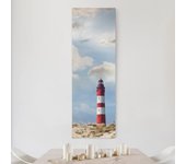 Lienzo cuadro en lienzo bastidor impresion en lienzo azul paisaje dunas de arena faro marítimo 143 dormitorio salón pasillo 40 x 120 cm