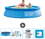 Paquete de piscina - intex - alrededor - 244x244x61 cm + accesorios cb2