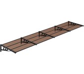 Marquesina de puerta policarbonato negro 396x90 cm cfw52498