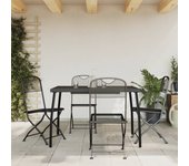 Juego de comedor de jardín 5 piezas，conjunto de comedor de exterior，conjunto de jardín malla metálica gris antracita cfw811465