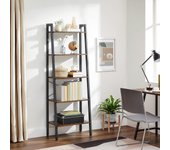 Estantería de pie de 5 estantes con marco de metal, fácil montaje, ideal para salón, dormitorio y cocina, medidas 56x172x34 cm