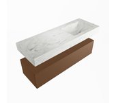 Mondiaz alan-dlux 130cm mueble de baño rust 1 cajón. con lavabo cloud derecho sin orificios color opalo