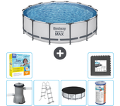 Paquete de piscina - bestway - alrededor - 427x427x122 cm + accesorios cb35