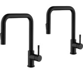 Uds cecipa max grifo de ducha negro grifo mezclador de cocina con grifo mezclador de fregadero con rociador extraíble con 2 modos de salida de agua