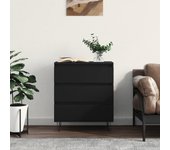 Aparador | aparador de comedor | armario de cocina de madera contrachapada negro 60x35x70 cm cfw38724