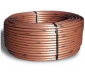 Tubería rain bird xfs 16mm marrón para riego subterráneo a 33cm protección contra las raices. 100m