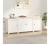 Aparador | aparador de comedor | armario de cocina de madera maciza de pino blanco 164x37x68 cm cfw73001