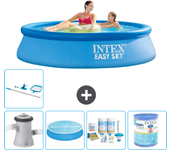 Paquete de piscina - intex - alrededor - 244x244x61 cm + accesorios a758