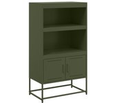 Aparador de acero verde oliva 68,5x38,5x123,5 cm
