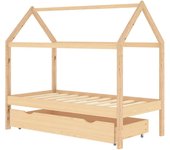 Estructura cama infantil con cajón madera pino maciza 80x160 cm