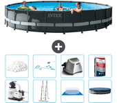 Paquete de piscina - intex - alrededor - 610x610x122 cm + accesorios a2942