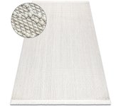 Alfombra nano em52a diamantes, bucle, tejido plano blanco 80x150 cm