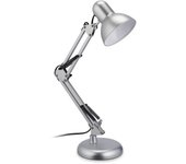 Relaxdays lámpara escritorio brazo articulado estilo retro, flexo tulipa orientable, e27, metal, 54x25x15 cm, plata