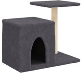Rascador para gatos con postes de sisal gris oscuro 50,5 cm