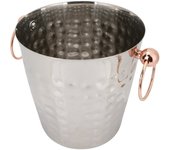 Cubo de hielo portátil de acero inoxidable de 3 litros con asa para uso doméstico o en bar