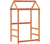 Techo de cama infantil madera maciza marrón 118x70x176,5 cm