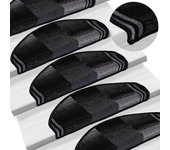 Alfombrillas escalera autoadhesivas 5 uds | alfombras de escalera | tapetes de escalera negro y gris 65x21x4cm cfw310778
