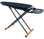 Tabla de planchar plegable, mesa de planchar negra de aspiración y soplado con ruedas y soporte para caldera, foxydry vivo